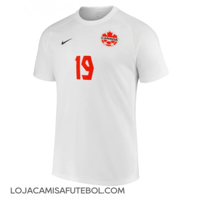 Camisa de Futebol Canadá Alphonso Davies #19 Equipamento Secundário Mundo 2022 Manga Curta